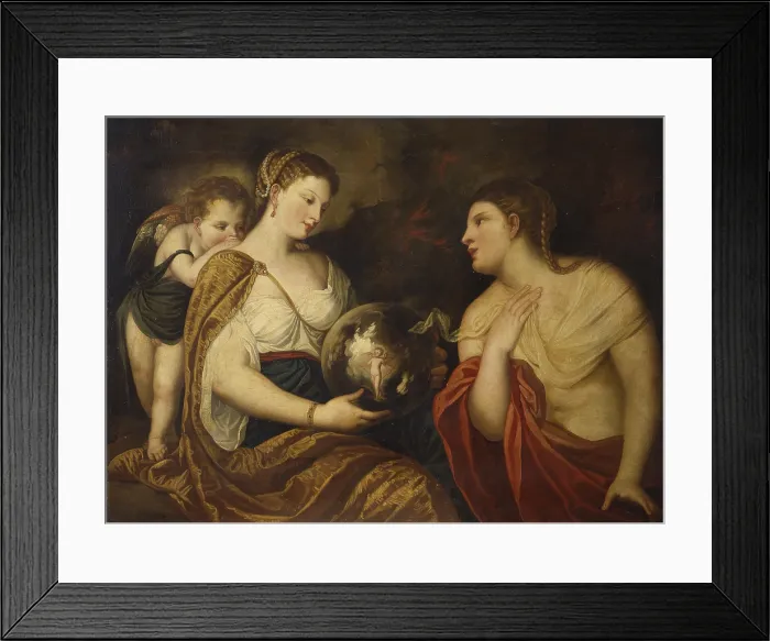 Framed Print : The oracle of love, by Alexander said Varotari Padovanino, 1620-1625, 17th century, oil on canvas. - Italy, Lombardy, Milan, Castello Sforzesco, Museum of Ancient Art
