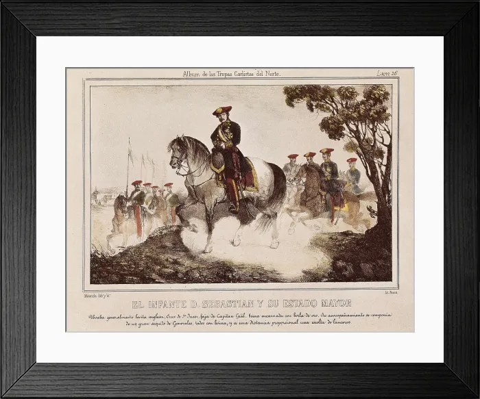 Framed Print : Spain. First Carlist War. Infante (Prince) don Sebastian and his General Staff. Litography. Private Collection. AISA / Everett Collection**US SALES ONLY**