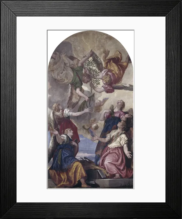 Framed Print : The Glory of Angels, by Paolo Caliari known as Veronese, 16th century, fresco. - Italy, Veneto, Teolo, Church of Santa Maria di Praglia. Whole artwork view
