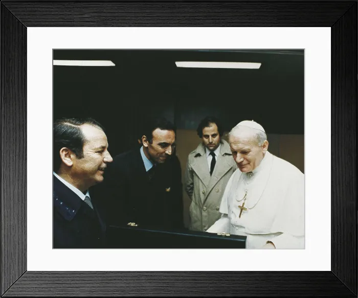 Framed Print : SPAIN. Barcelona. Palau Blaugrana of F. C. Barcelona. Pope's visit to the F.C