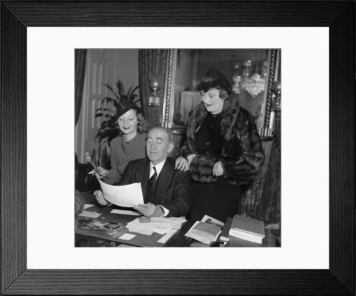 Framed Print : Tallulah Bankhead (left) with her parents, Feb. 8, 1937. House Speaker William Bankhead's talented daughter was performing in a new play, Reflected Glory Framed Print : Tallulah Bankhead (left) with her parents, Feb. 8, 1937. House Speaker William Bankhead's talented daughter was performing in a new play, Reflected Glory