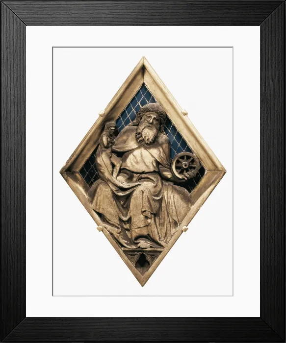Framed Print : PISANO, Andrea da Pontedera, called Andrea (1270-1349). Saturn. 1337-1341. Moulding which decorated Giotto's Campanile. Renaissance art. Trecento. Florentine school