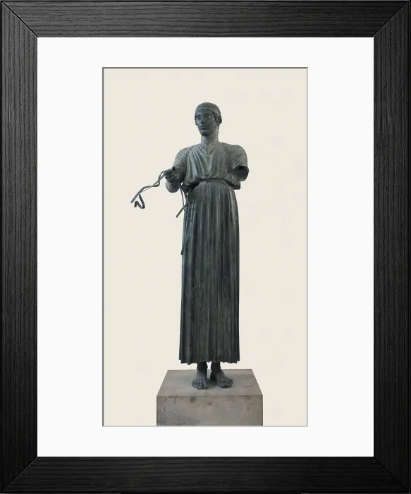 Framed Print : The Charioteer. ca. 475 BC. Classical Greek art. Sculpture on bronze. GREECE. Delphi. Delphi Museum. AISA / Everett Collection**US SALES ONLY**