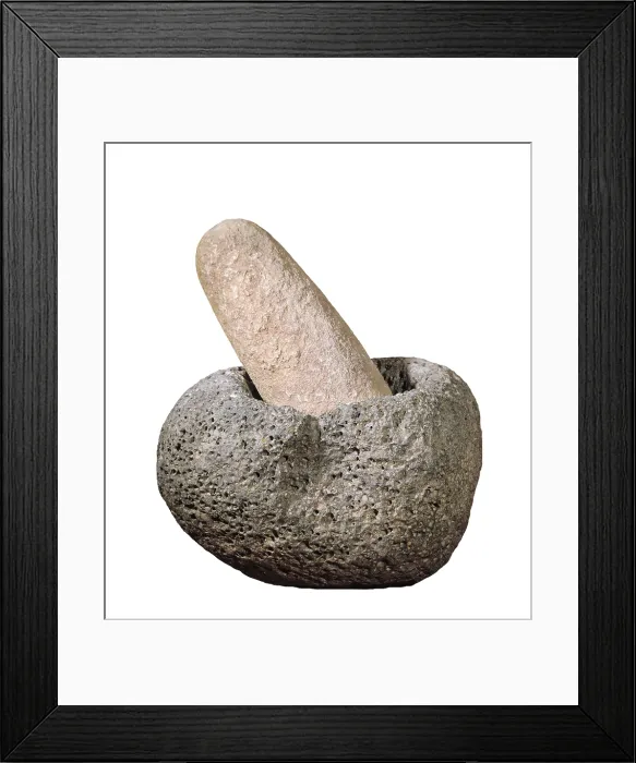 Framed Print : Mortar from Palestine (c. 4000 BC). Neolithic art. Ceramics. SPAIN. Monistrol de Montserrat. Museum of Montserrat. Proc: ISRAEL. TRANSJORDAN