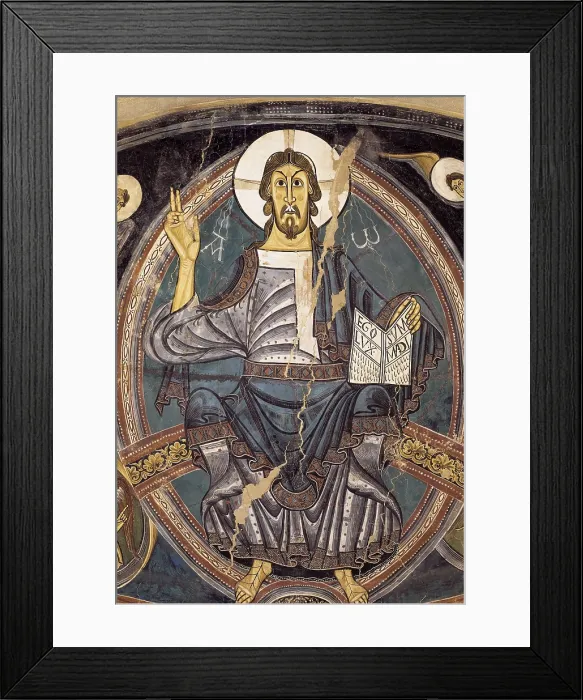 Framed Print : AISA / Everett Collection SANT CLIMENT DE TALL, Master of (12th century). Church of Sant Climent in Tall. Paintings in the central apse. c. 1123. Detail