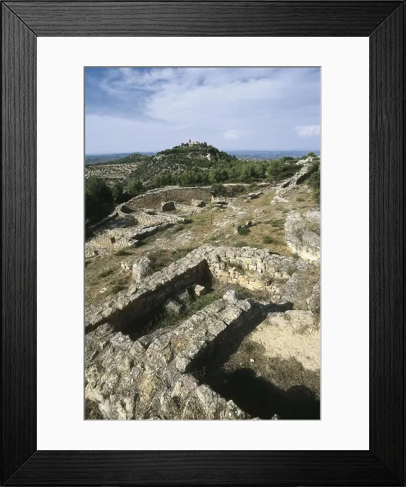 Framed Print : SPAIN. ARAGON. TERUEL. Calaceite. Poblado de San Antonio. Iberian village of Cabezo de San Antonio (3rd-2nd c. BC). AISA / Everett Collection**US SALES ONLY**