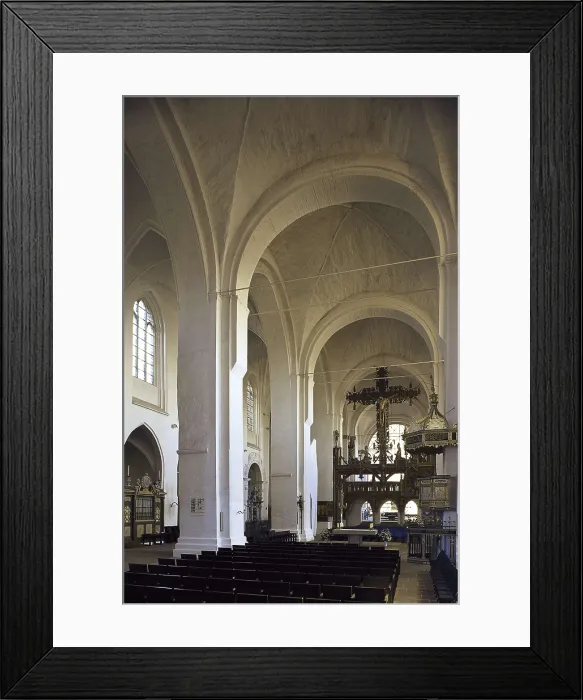 Framed Print : Lbeck Cathedral. 1173 - 1247. GERMANY. Lbeck. Central nave with a crucifix measuring 17 meters long. Romanesque art. Architecture. AISA / Everett Collection**US SALES ONLY**