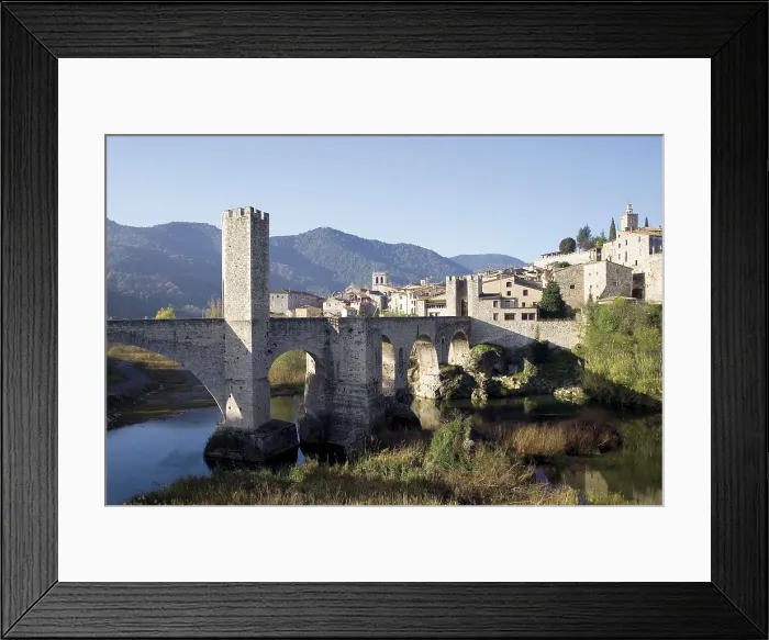 Framed Print : SPAIN. CATALONIA. GERONA. Besal. Romanesque bridge over the Fluvi river. Romanesque art. Architecture. AISA / Everett Collection**US SALES ONLY**
