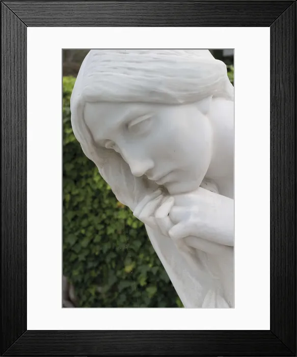 Framed Print : LLIMONA i BRUGUERA, Josep (1864-1934). Young Girl. 19th-20th c. SPAIN. Cadaqus. Sculpture of the cemetery. Sculpture on marble Framed Print : LLIMONA i BRUGUERA, Josep (1864-1934). Young Girl. 19th-20th c. SPAIN. Cadaqus. Sculpture of the cemetery. Sculpture on marble