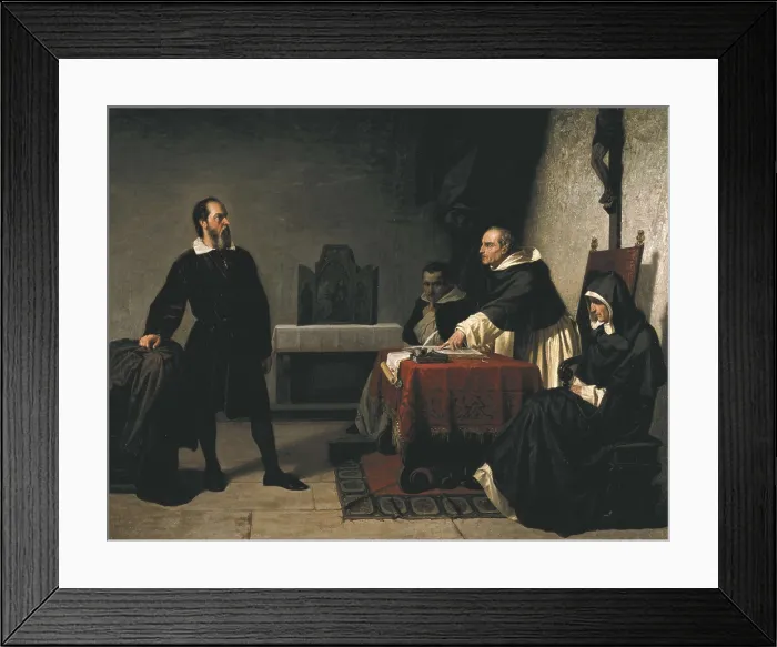 Framed Print : BANTI, Cristiano (1824-1904). The Trial of Galileo. 1857-. Oil on canvas. Private Collection. AISA / Everett Collection**US SALES ONLY** Framed Print : BANTI, Cristiano (1824-1904). The Trial of Galileo. 1857-. Oil on canvas. Private Collection. AISA / Everett Collection**US SALES ONLY**