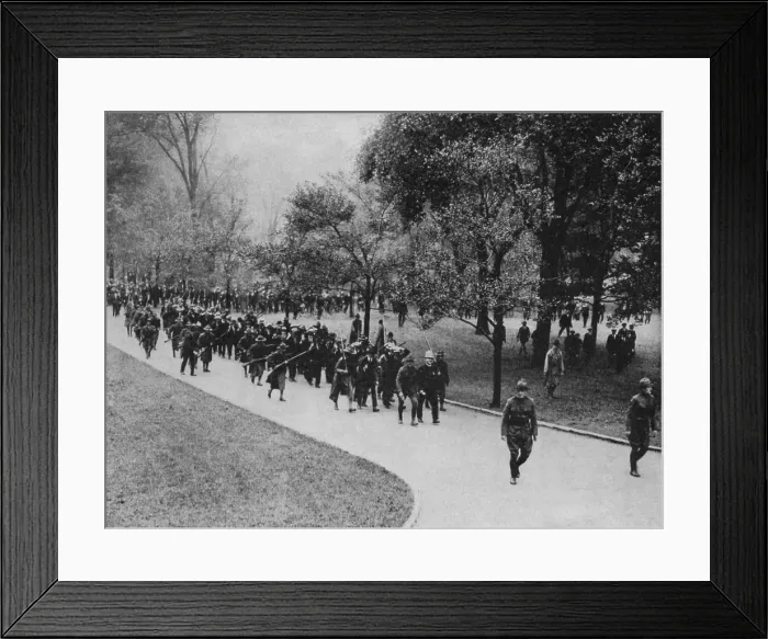 Framed Print : Massachusetts State Guard detaining suspects during the Boston Police Strike of Sept-Oct. 1919 Framed Print : Massachusetts State Guard detaining suspects during the Boston Police Strike of Sept-Oct. 1919