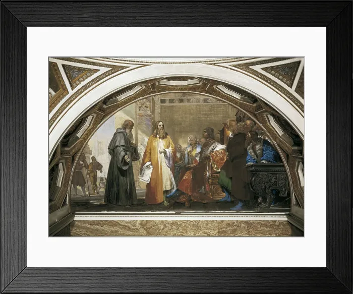 Framed Print : CIANFANELLI, Nicola (1793-1848). Leonardo da Vinci in the Company of Lodovico Sforza. Fresco. ITALY. Florence. Galileo's Tribune. AISA / Everett Collection**US SALES ONLY**