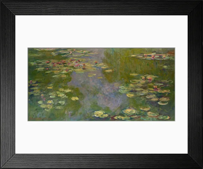 Framed Print : Water Lilies, by Claude Monet, 1919, French impressionist painting, oil on canvas Framed Print : Water Lilies, by Claude Monet, 1919, French impressionist painting, oil on canvas