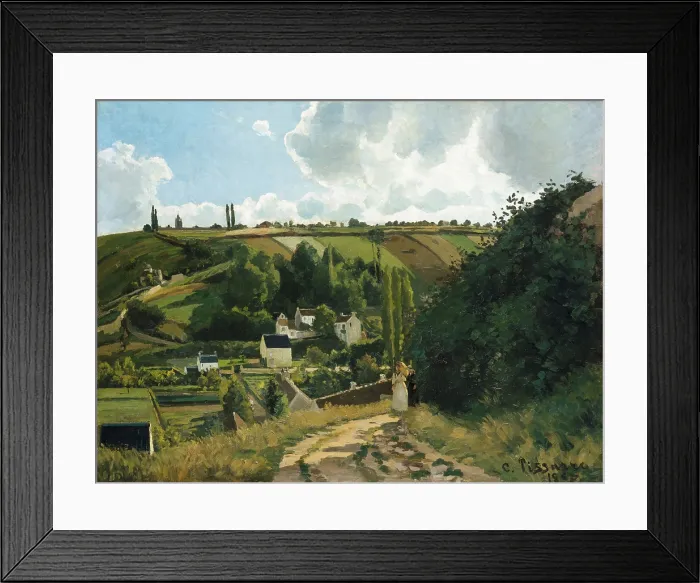 Framed Print : Jalais Hill, Pontoise, by Camille Pissarro, 1867, French impressionist painting, oil on canvas