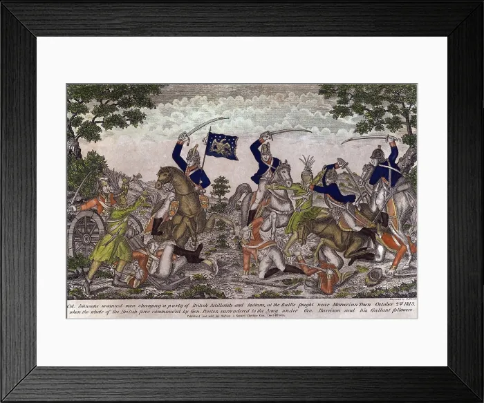 Framed Print : War of 1812. Battle of the Thames, aka Battle of Moraviantown, Oct. 5, 1812. Col