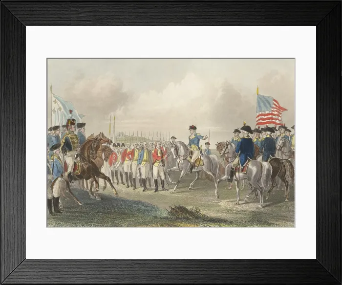 Framed Print : American Revolution. Surrender British army commanded by Lord Cornwallis at Yorktown, Virginia, Oct. 19, 1781