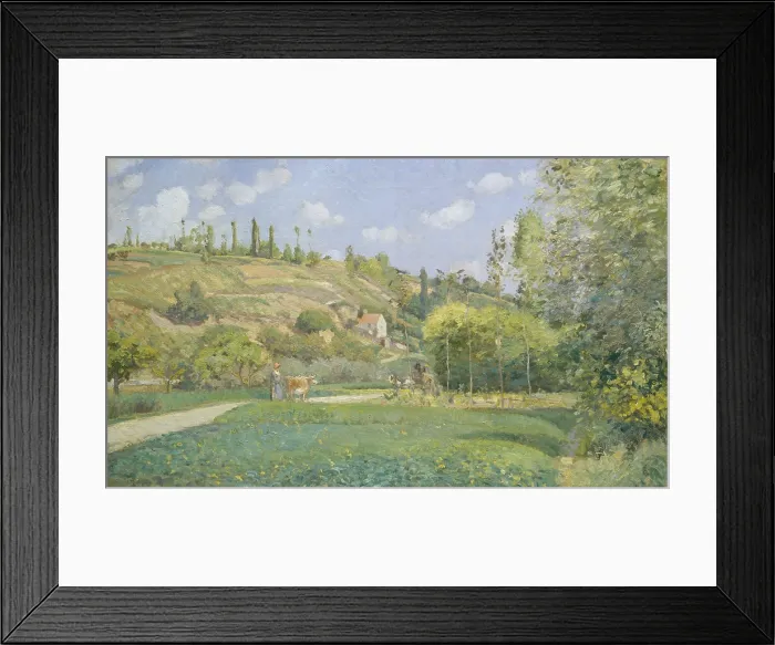 Framed Print : Cowherd at Valhermeil, Auvers-sur-Oise, by Camille Pissarro, 1874, French impressionist oil painting Framed Print : Cowherd at Valhermeil, Auvers-sur-Oise, by Camille Pissarro, 1874, French impressionist oil painting