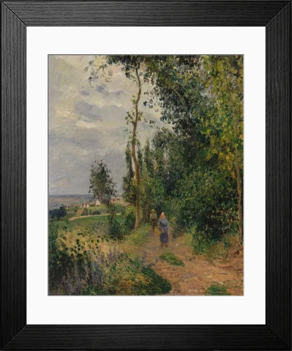 Framed Print : Cote des Grouettes, Pontoise, by Camille Pissarro, 1878, French impressionist oil painting. The title translates to: Near the Grotto, Pontoise (BSLOC_2017_3_56)