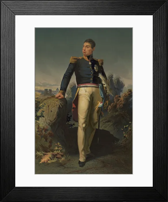 Framed Print : Marquess de la Fayette, in a Generals uniform. The pose is loosely based on an 1826 portrait Samuel F.B