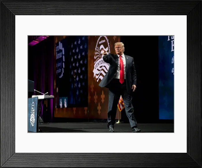 Framed Print : President Donald Trump addresses the American Farm Bureau Federation's 100th Annual Convention, Jan. 14, 2019. (BSLOC_2019_2_205) Framed Print : President Donald Trump addresses the American Farm Bureau Federation's 100th Annual Convention, Jan. 14, 2019. (BSLOC_2019_2_205)