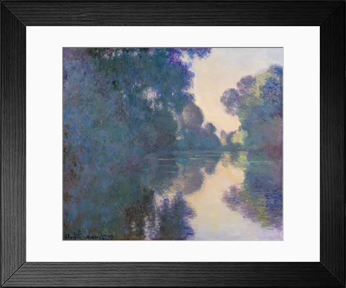 Framed Print : Morning on the Seine near Giverny, by Claude Monet, 1897, French impressionist oil painting