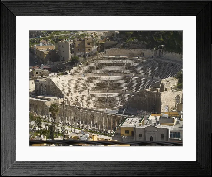 Framed Print : Roman Theater, 169-177, 2nd Century A.D. stone building - Jordan, Amman, Citadel. Whole artwork view