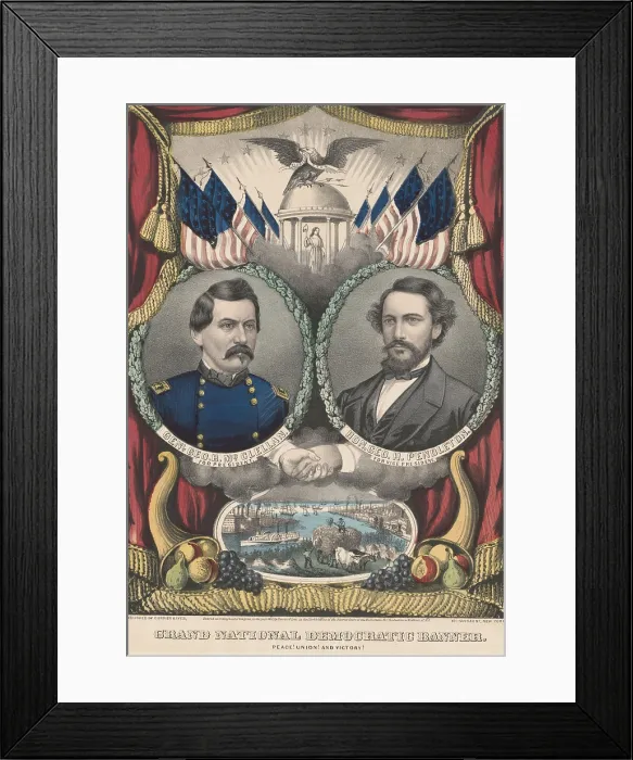 Framed Print : George McClellan (1826-1885), the Democratic candidate for president in 1864, ran on a platform of peace and national reconciliation Framed Print : George McClellan (1826-1885), the Democratic candidate for president in 1864, ran on a platform of peace and national reconciliation