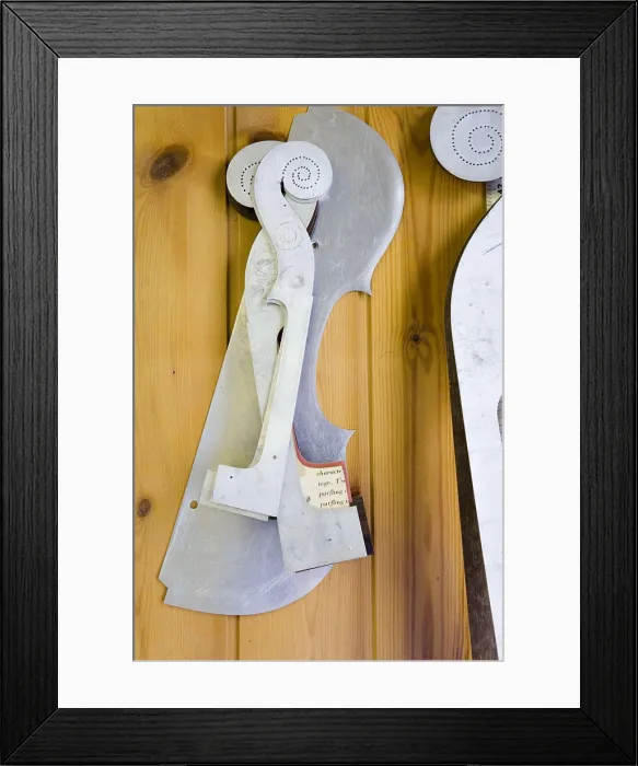 Framed Print : ITALY. Cremona. Luthier's workshop. Making the neck of a violin or viola. AISA / Everett Collection**US SALES ONLY**