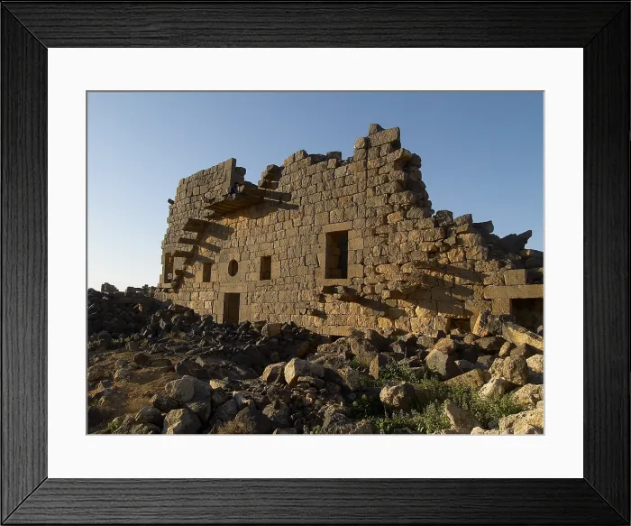 Framed Print : 3rd House at Umm el-Jimal, 5th-6th Century A.D. stone building - Jordan, Mafraq, Umm el-Jimal. Whole artwork view