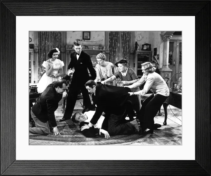 Framed Print : YOU CAN'T TAKE IT WITH YOU, (l to r background): Ann Miller, James Stewart, Mary Forbes, Spring Byington, Jean Arthur, (l to r foreground): Dub Taylor, Edward Arnold Framed Print : YOU CAN'T TAKE IT WITH YOU, (l to r background): Ann Miller, James Stewart, Mary Forbes, Spring Byington, Jean Arthur, (l to r foreground): Dub Taylor, Edward Arnold