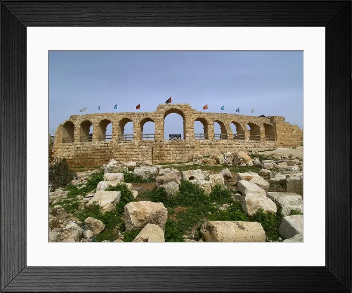 Framed Print : The Jerash Hippodrome, 117-138, 2nd Century A.D. stone building - Jordan, Jerash. Whole artwork view