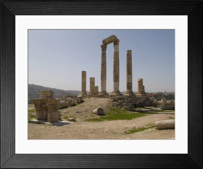 Framed Print : Temple of Hercules, 162-166, 1st Century A.D. stone building - Jordan, Amman, Citadel. Whole Artwork View