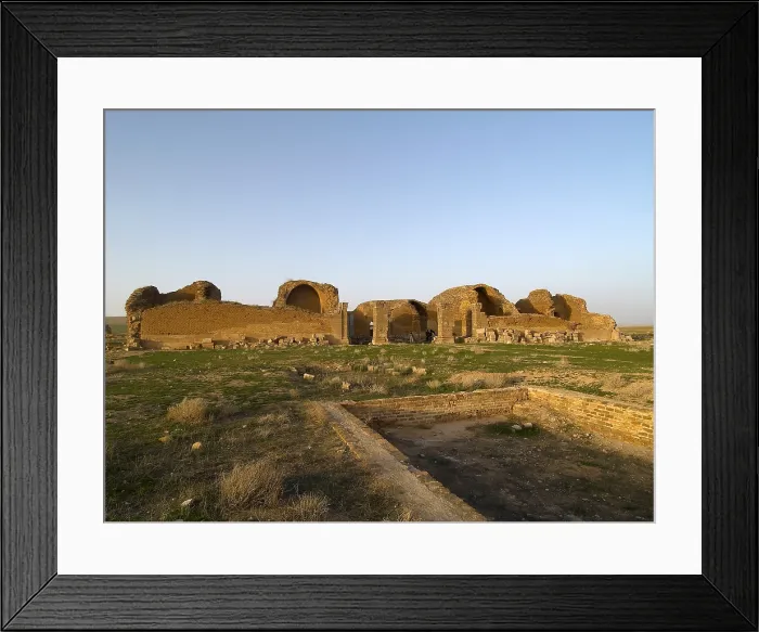 Framed Print : Umayyad Palace of Mshatta (Qasr al-Mshatta), 743, 8th Century A.D. stone building - Jordan, Amman. Whole artwork view Framed Print : Umayyad Palace of Mshatta (Qasr al-Mshatta), 743, 8th Century A.D. stone building - Jordan, Amman. Whole artwork view