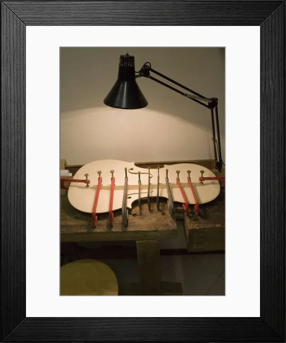 Framed Print : ITALY. Cremona. Luthier's workshop. String instruments: making a cello. AISA / Everett Collection**US SALES ONLY**