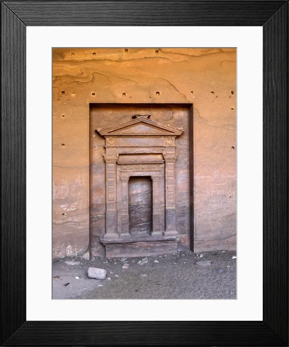 Framed Print : The Monastery (al-Deir), 1st Century A.D. carved stone - Jordan, Petra. Detail