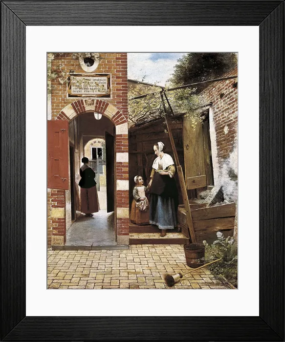 Framed Print : HOOCK, Pieter Cornelisz (1629-1684). The Courtyard of a House in Delft. 1658. Flemish art. Oil on canvas. UNITED KINGDOM. London. National Gallery Framed Print : HOOCK, Pieter Cornelisz (1629-1684). The Courtyard of a House in Delft. 1658. Flemish art. Oil on canvas. UNITED KINGDOM. London. National Gallery