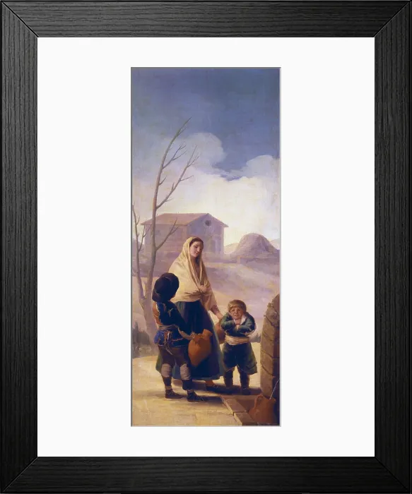 Framed Print : GOYA Y LUCIENTES, Francisco de (1746-1828). Poor People by a Fountain. 1786. Painted for the Bedroom of Infante Don Gabriel, in El Escorial, where the tapestry is preserved Framed Print : GOYA Y LUCIENTES, Francisco de (1746-1828). Poor People by a Fountain. 1786. Painted for the Bedroom of Infante Don Gabriel, in El Escorial, where the tapestry is preserved