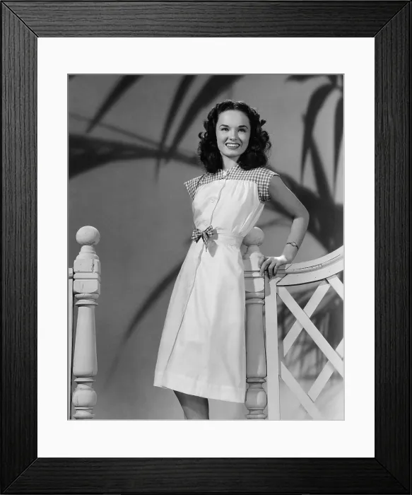 Framed Print : THE MERRY MONAHANS, Ann Blyth, in a checkered three-piece ensemble by Vera West, 1944 Framed Print : THE MERRY MONAHANS, Ann Blyth, in a checkered three-piece ensemble by Vera West, 1944