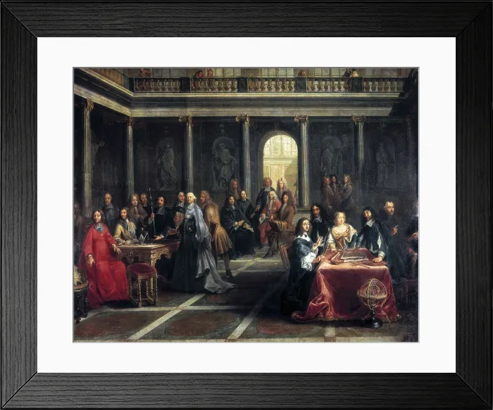 Framed Print : DUMESNIL, Pierre Louis (1698-1781). Christine of Sweden and her Court. 1st half 18th c. Oil on canvas. FRANCE. Versailles. National Museum of Versailles