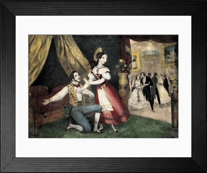 Framed Print : The Winter. The Dance. Engraving. SPAIN. Madrid. Romantic Museum. AISA / Everett Collection**US SALES ONLY**