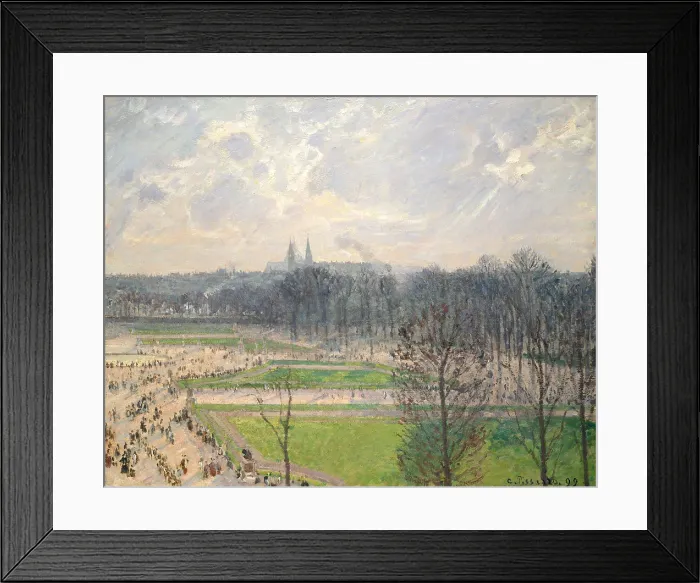 Framed Print : Garden of the Tuileries, Winter Afternoon, by Camille Pissarro, 1899, French impressionist painting