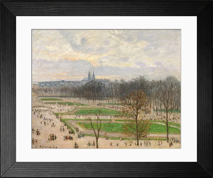 Framed Print : Garden of the Tuileries. Winter Afternoon, by Camille Pissarro, 1899, French impressionist painting