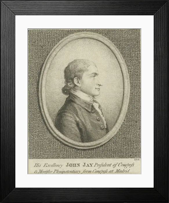 Framed Print : John Jay was elected President of the Continental Congress, during the third year of the American Revolution