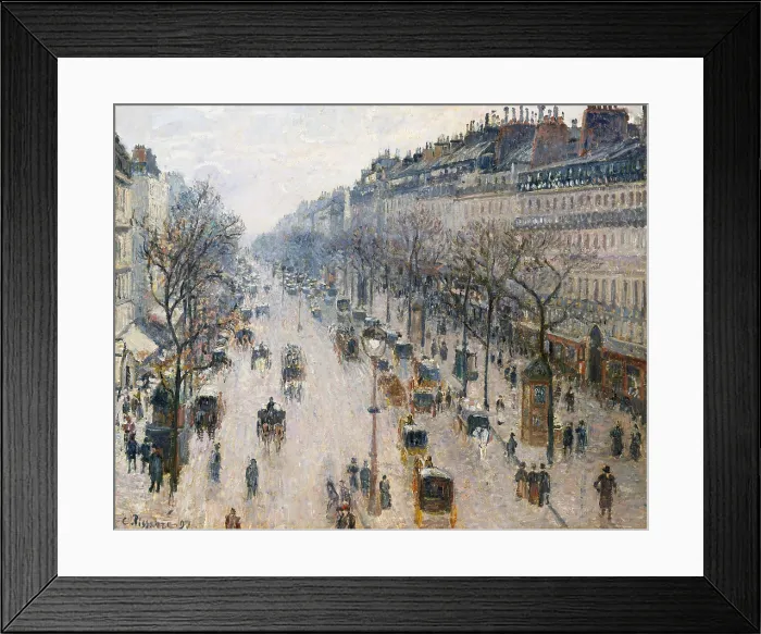 Framed Print : Boulevard Montmartre on Winter Morning, by Camille Pissarro, 1897, French impressionist oil painting
