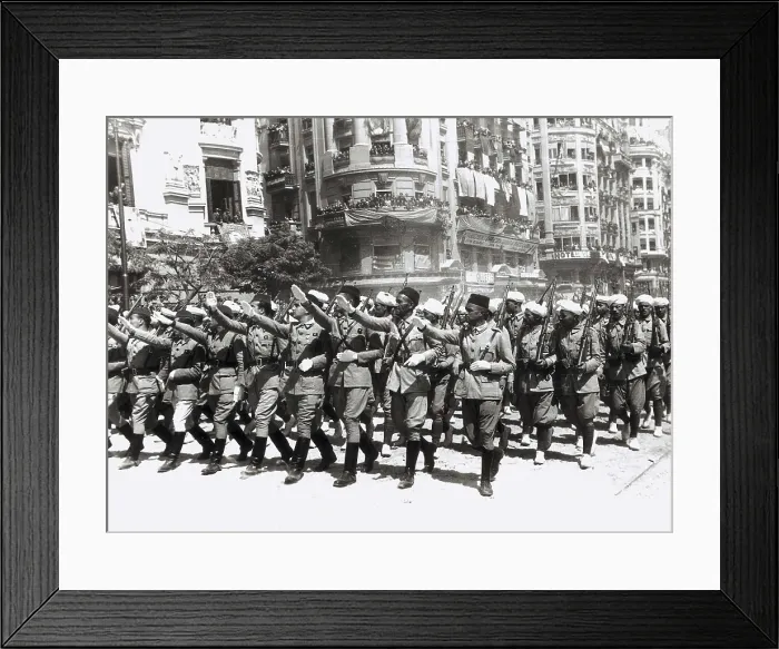 Framed Print : Spain. Civil War. Victory Parade in Valencia (May 3, 1939). Regular troops of the African Army. AISA / Everett Collection**US SALES ONLY**