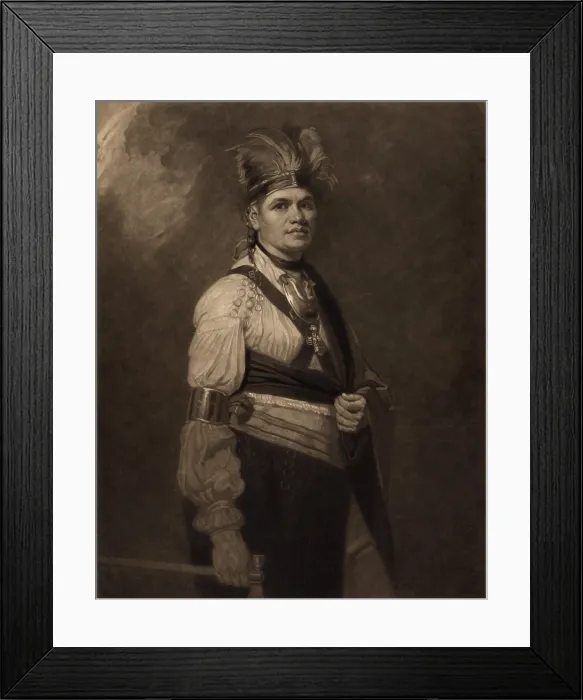 Framed Print : Thayendanega, aka Joseph Brandt, was a Mohawk military and political leader who met King George III in London in 1776