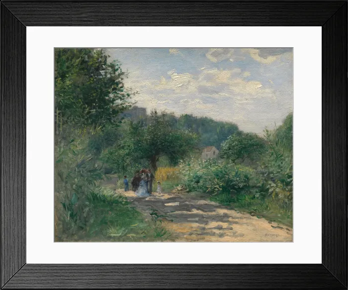 Framed Print : A Road in Louveciennes, by Auguste Renoir, 1870, French impressionist painting, oil on canvas