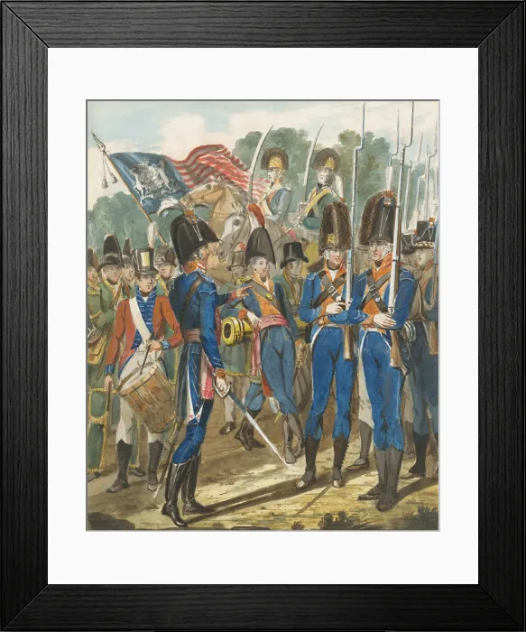 Framed Print : A gathering of militias, in Philadelphia, c. 1811-13 Framed Print : A gathering of militias, in Philadelphia, c. 1811-13