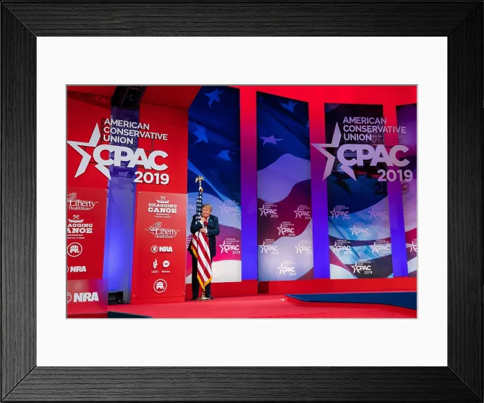 Framed Print : President Donald Trump speaks at the Conservative Political Action Conference (CPAC), March 2, 2019