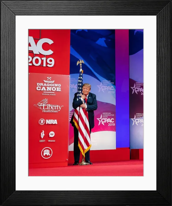 Framed Print : President Donald Trump speaks at the Conservative Political Action Conference (CPAC), March 2, 2019